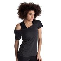 Reebok EasyTone Dbl Layer Short Sleev Top - Black Melange - Women