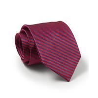 Red Navy Narrow Stripe Silk Tie - Savile Row