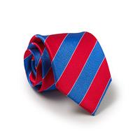 Red Blue White Regimental Stripe Silk Tie - Savile Row