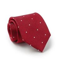 Red Textured Spot Silk Tie - Savile Row