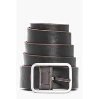 Reversible Belt With Matte Metal Buckle - black