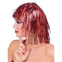 Red Tinsel Wig