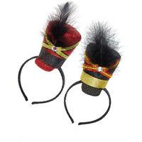 Red & Black Glitter Majorette Mini Hat Headband