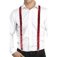 red sequin costume braces