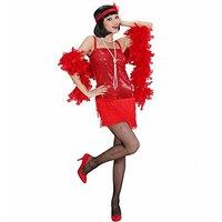 Red Flapper Costume Large For 20s 30s Moll Bugsy Fancy Dress
