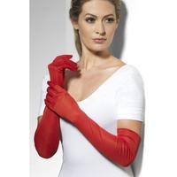 Red Ladies Long Gloves