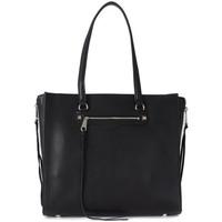 Rebecca Minkoff Always On Side Zip Regan black leather bag women\'s Handbags in black