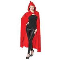 red adults long hooded cape