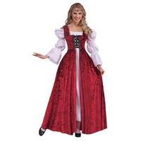 red ladies medieval lace up gown