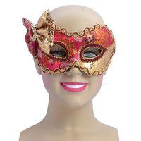 Red & Gold Eye Mask With Bow