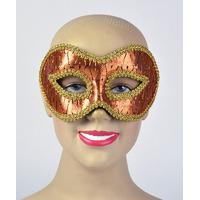 Red & Gold Patterned Eye Mask