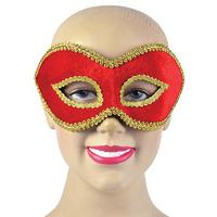 Red Eye Mask With Gold Trim
