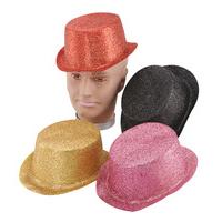 Red Glitter Disco Top Hat