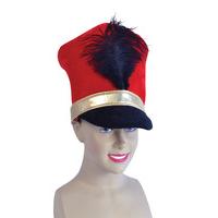 Red Soldier Military Hat With Feather