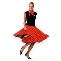 Red Ladies Rock \'n\' Roll Skirt And Scarf