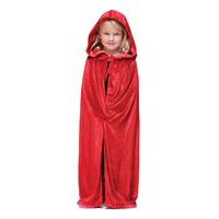 Red Children\'s Velvet Hooded Cloak