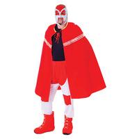 Red Men\'s Wrestler Costume With Mask