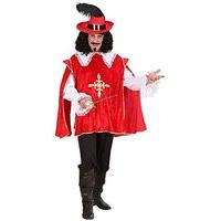 Red Musketeer Costume Large For Medieval Middle Ages Fancy Dress