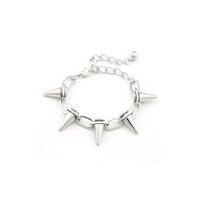 Retro Punk Rock Rivet Spike Studs Bracelet In Silver