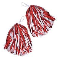 red white cheerleaders pom poms