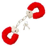 red furry handcuffs