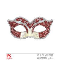 Red & Silver Duchess Eye Mask