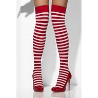 red white striped opaque hold ups