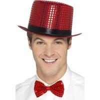 Red Men\'s Sequin Top Hat