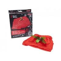 Red Satin Novelty Mistletoe Christmas Boxer Shorts