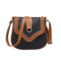 retro women crossbody bags pu leather woven splice shoulder messenger  ...