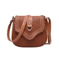 Retro Women Crossbody Bags PU Leather Woven Splice Shoulder Messenger Bag Small Handbag Satchel Tote