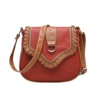 retro women crossbody bags pu leather woven splice shoulder messenger  ...