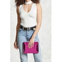 Reflective Faux Leather Clutch