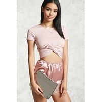 Reflective Faux Leather Clutch