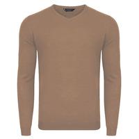 Renold V Neck Jumper In Taupe - Kensington Eastside