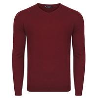 renold v neck jumper in red kensington eastside