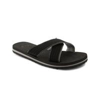 Reuben Crossover Flip Flop Sandals in Black / Grey - Dunlop