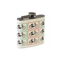 Rex International Bicycle Stainless Hip Flask | White