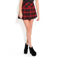 Red Tartan Pleated Skirt