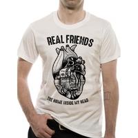 real friends heart x large t shirt