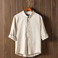 Retro T-Shirt Flax Brand-Clothing Spring T Shirt Brand Clothing Men Shirts Clothes Long Sleeve