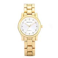 REBIRTH Women\'s Simple Fashion Gold Alloy Strap Quartz Wrist Watch