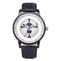 REBIRTH Men\'s Women\'s Unisex Skull Fashion Dial PU Leather Strap Quartz Wrist Watch Casual Watch Fashion Watch
