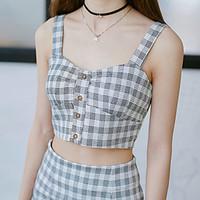 real shot in spring and summer 2017 new korean female waist plaid suit ...