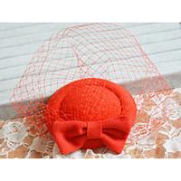 Red Hat Veil for Party Hair Fascinators