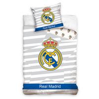 Real Madrid CF Grey Stripe Single Reversible Duvet Cover Set