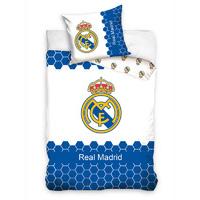 Real Madrid CF Blue and White Single Cotton Duvet Cover Set