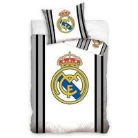 Real Madrid CF Grey Striped Single Cotton Duvet Cover Set