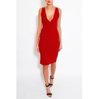 red berry plunge dress