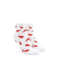 red pepper print ankle socks